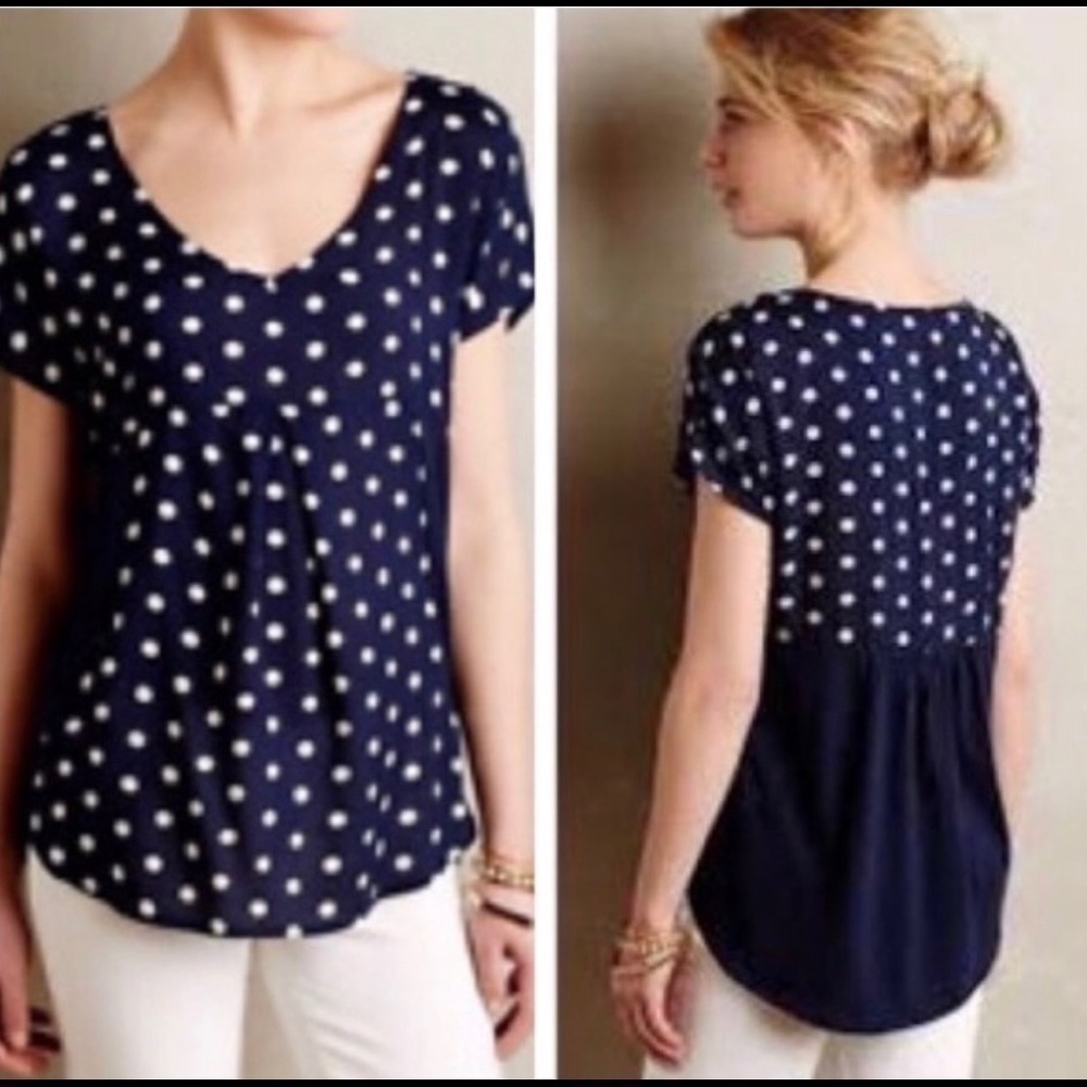 Porridge Anthropologie Polka Dot Print Blouse
